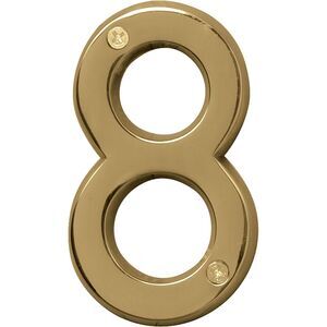 HY-KO - Polished Brass Prestige House Marker Number